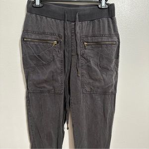 Young Fabulous & Broke Women’s Gray Jogger Pants Chambray Zip Pockets Sz XS